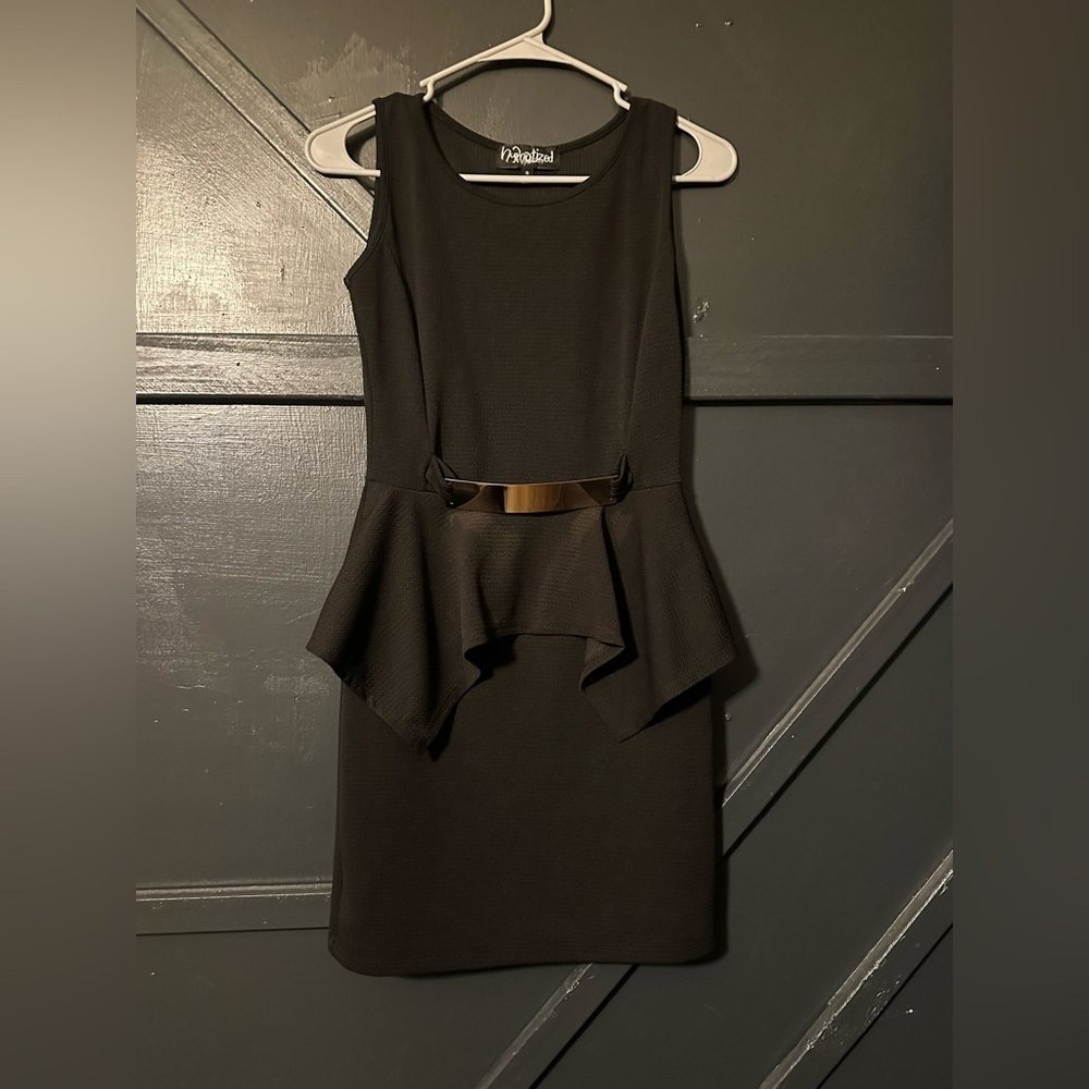 HYPNOTIZED little black dress with silver embellishment size small